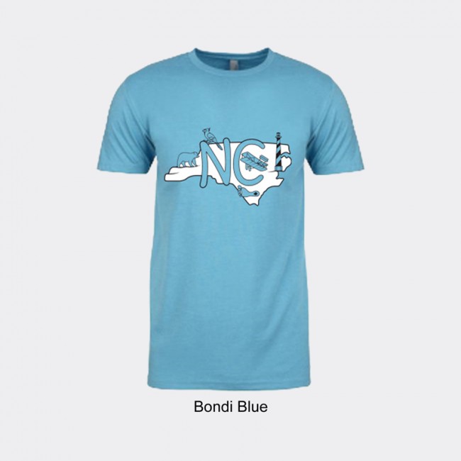 Next Level Blended Tee Shirt - North Carolina Icon Map